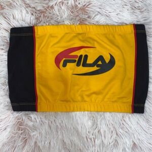 Fila Yellow and Black Color Block Tube Top - Size Small